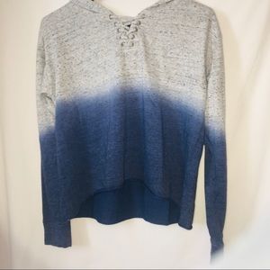 Justice Blue and Grey faded hoodie
